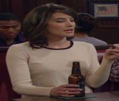 Cobie Smulders consuming alcohol